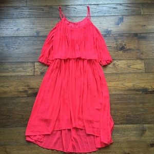 EXPRESS Hot Pink/Fuchsia accordion pleated dress